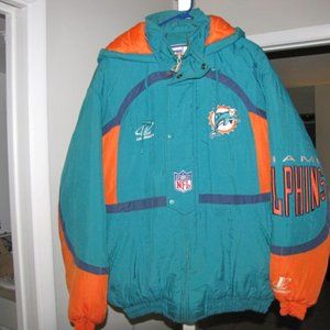 Vintage Miami Dolphins hooded Puffer Jacket